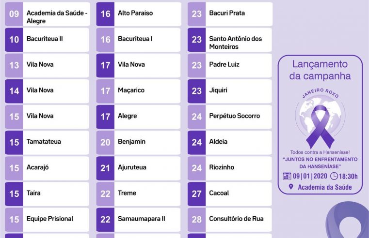 Programação do Janeiro Roxo