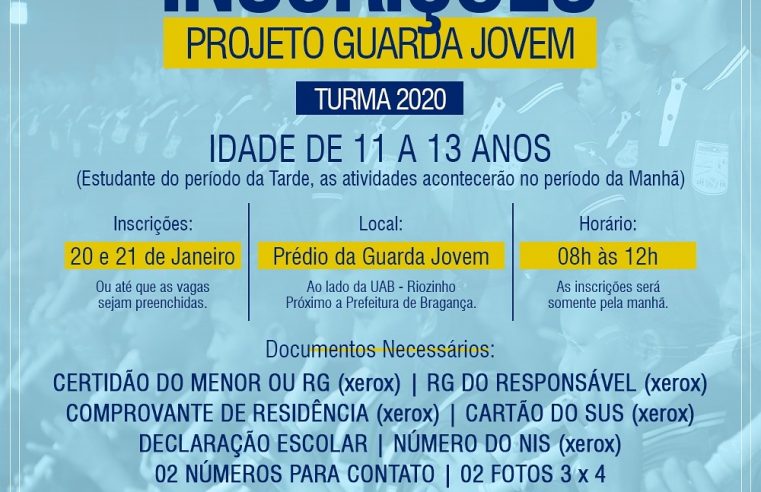 Inscrições Guarda Jovem 2020