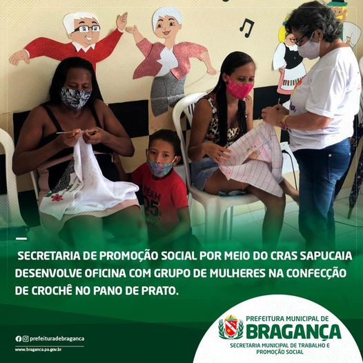 Cras Sapucaia desenvolve Oficina com Grupo de Mulheres na Confecção de Crochê no Pano de Prato.