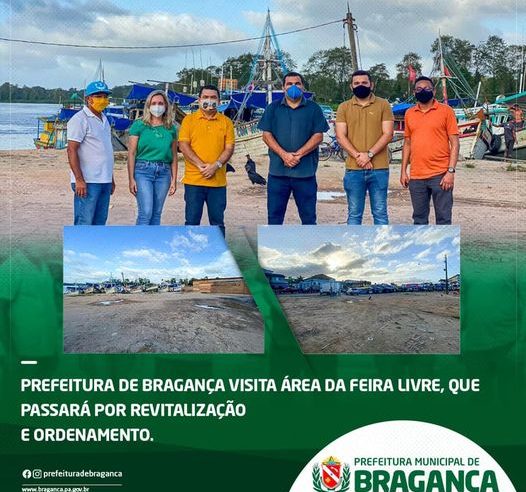 Prefeitura de Bragança visita área da feira livre, que passará por revitalização e ordenamento.