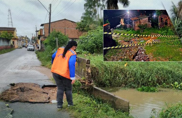 Defesa civil realizou avaliação técnica após registro de chuva de mais 100 mm.