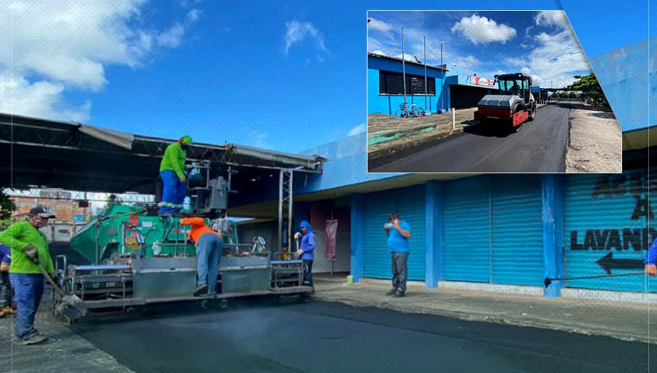 Recapeamento na rua Cônego Miguel, no centro da cidade.