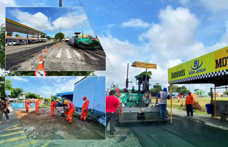 Recapeamento asfáltico na travessa Vigário Mota.