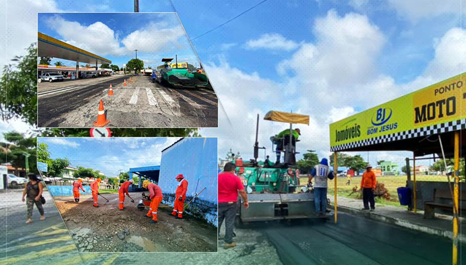 Recapeamento asfáltico na travessa Vigário Mota.