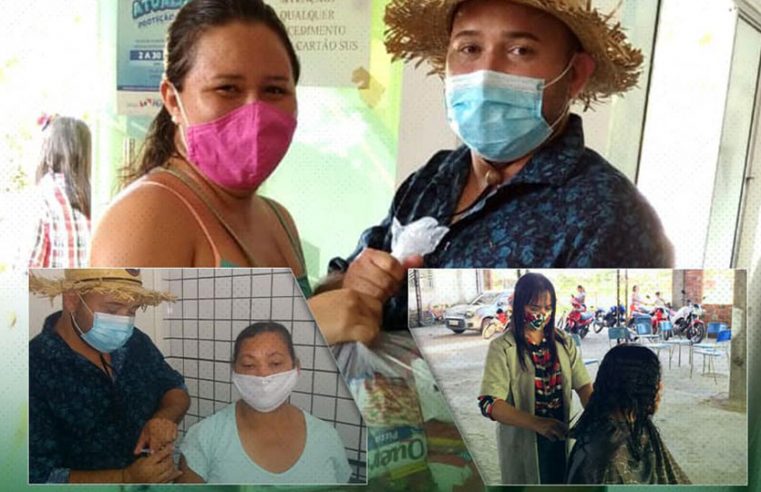 Vacinação na comunidade da Acarpará.