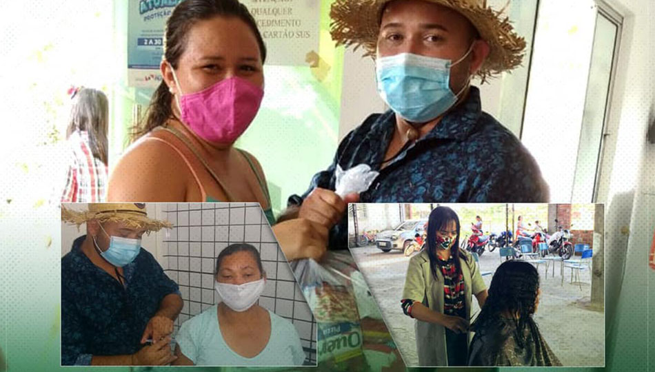 Vacinação na comunidade da Acarpará.