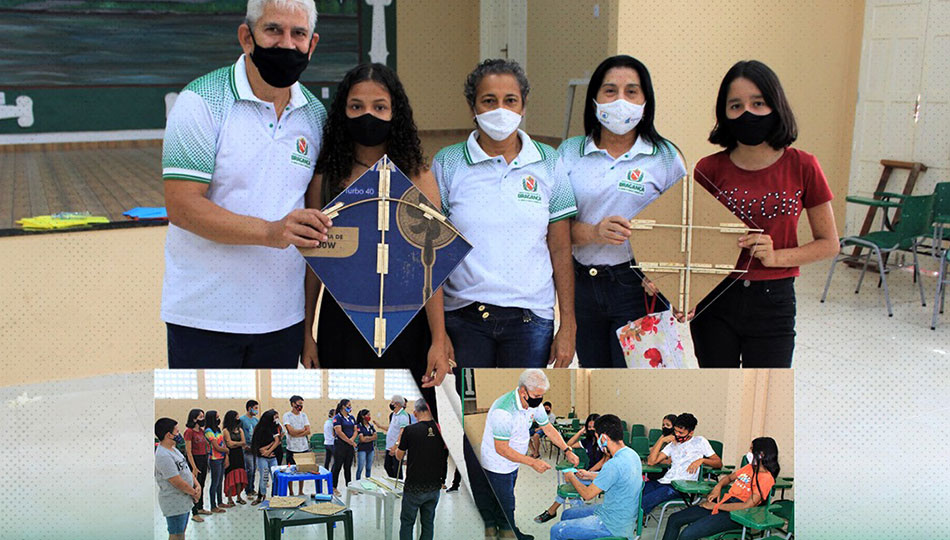 Oficina de confecção de pipas.