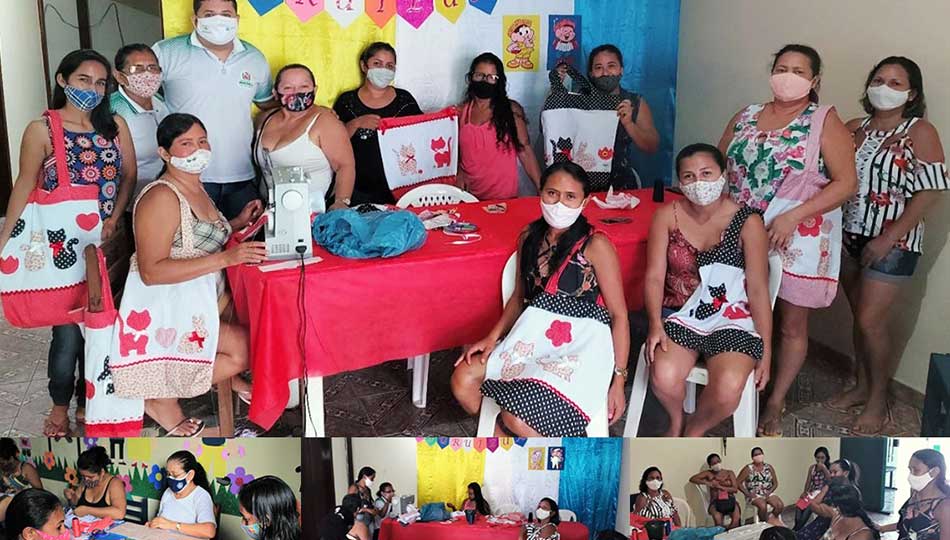 Término da oficina para o grupo de mulheres para a confecção de bolsas artesanais.