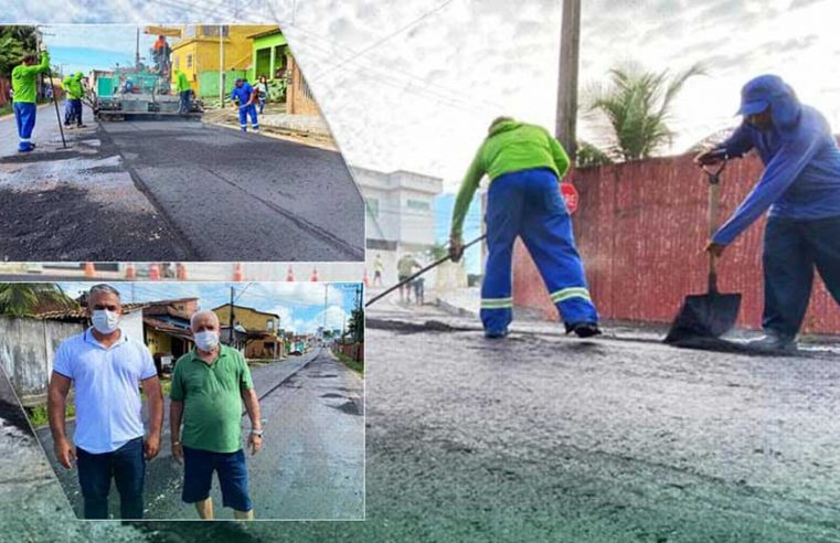 Recapeamento de pavimentação asfáltica na Av. Cônego Clementino.