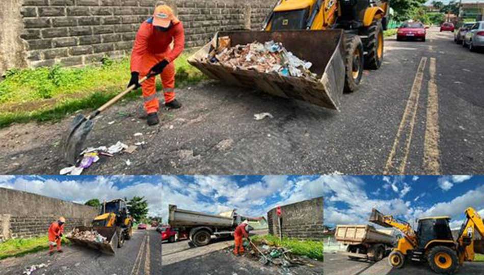 Limpeza na rua Conselheiro João Alfredo.