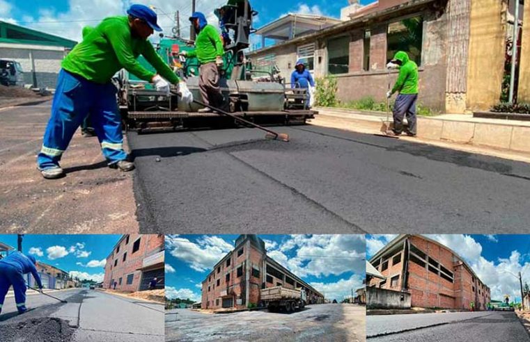 Recapeamento na rua Paes de Carvalho e Travessa Martins Pinheiro.