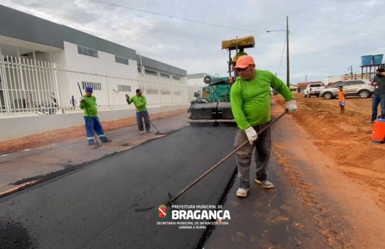 Pavimentação asfáltica na rua Principal, no bairro da Persilândia