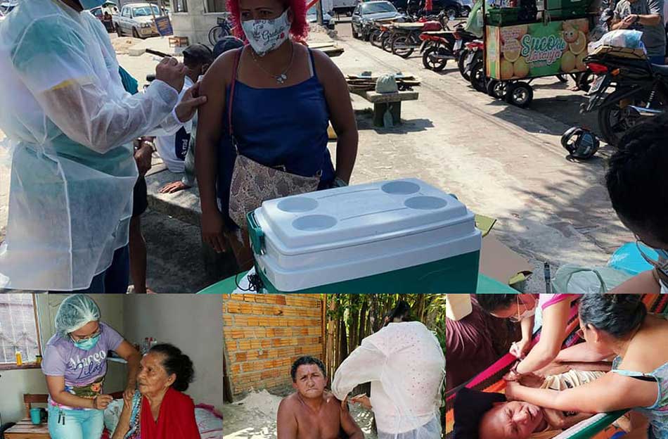 Vacinação contra a Covid-19 e influenza.