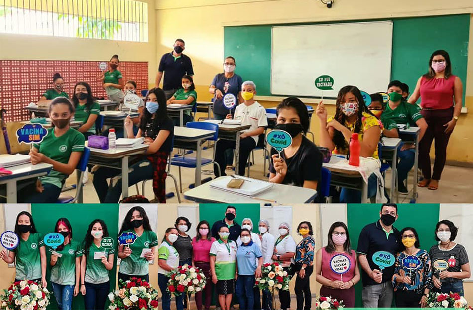 Vacinação contra a Covid-19, para adolescentes de 12 a 15 anos, na Escola Rio Caeté.