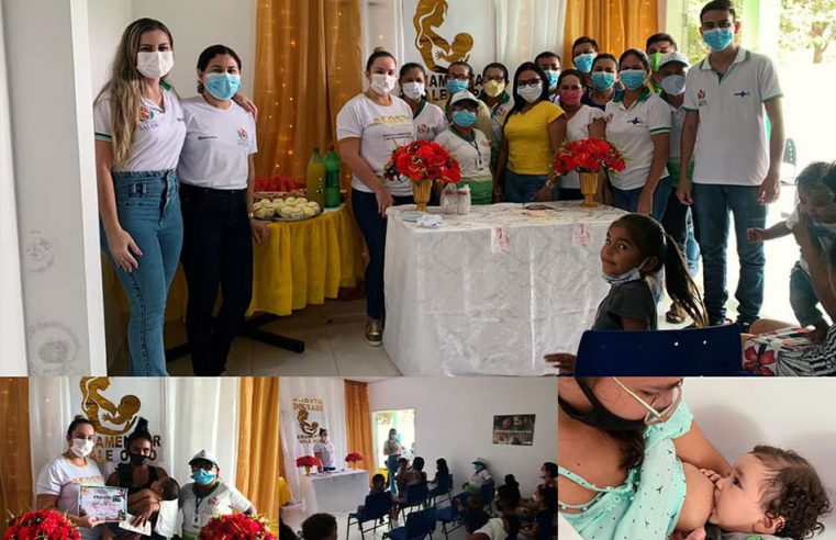 Campanha Agosto Dourado, na Unidade Básica de Saúde da comunidade do Maçarico.