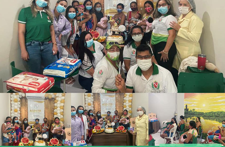 Campanha Agosto Dourado, na Unidade Básica de Saúde da Aldeia.