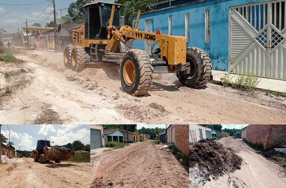 SERVIÇO DE TERRAPLANAGEM EM VIA, NA MATA DO LOBÃO.