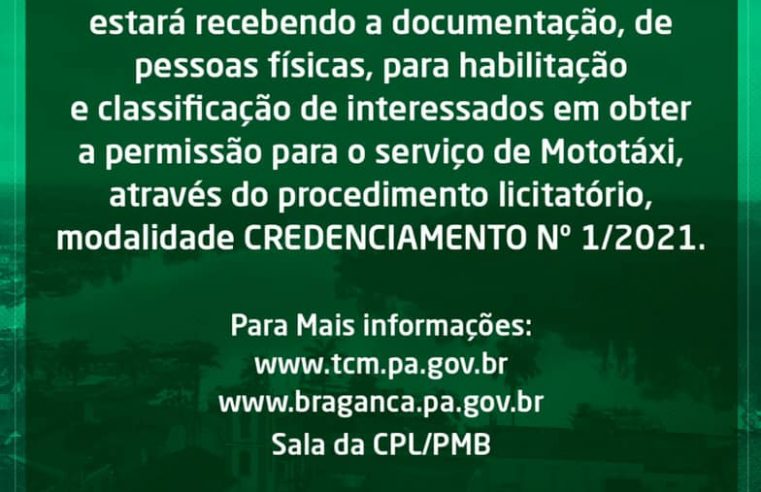 INFORMATIVO – EDITAL MOTOTAXISTA