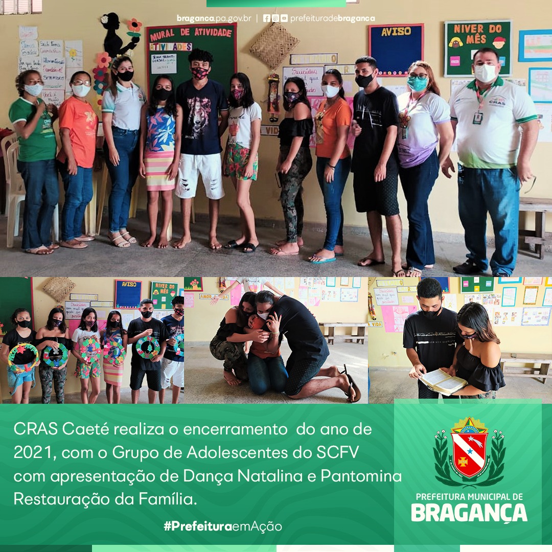 ENCERRAMENTO DO ANO DE 2021, COM O GRUPO DE ADOLESCENTES DO SCFV.