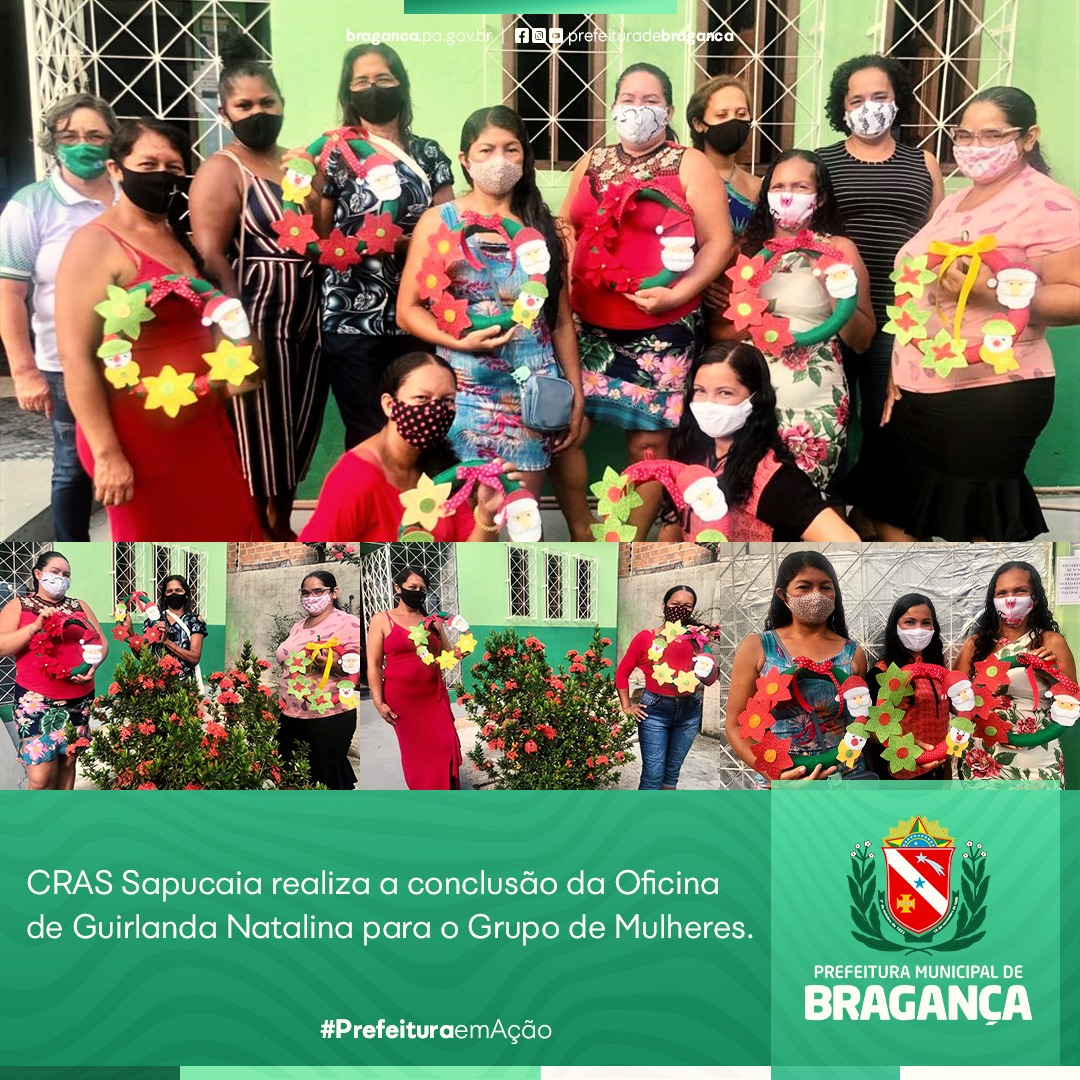 Conclusão da Oficina de Guirlanda Natalina com o Grupo de Mulheres (PAIF).