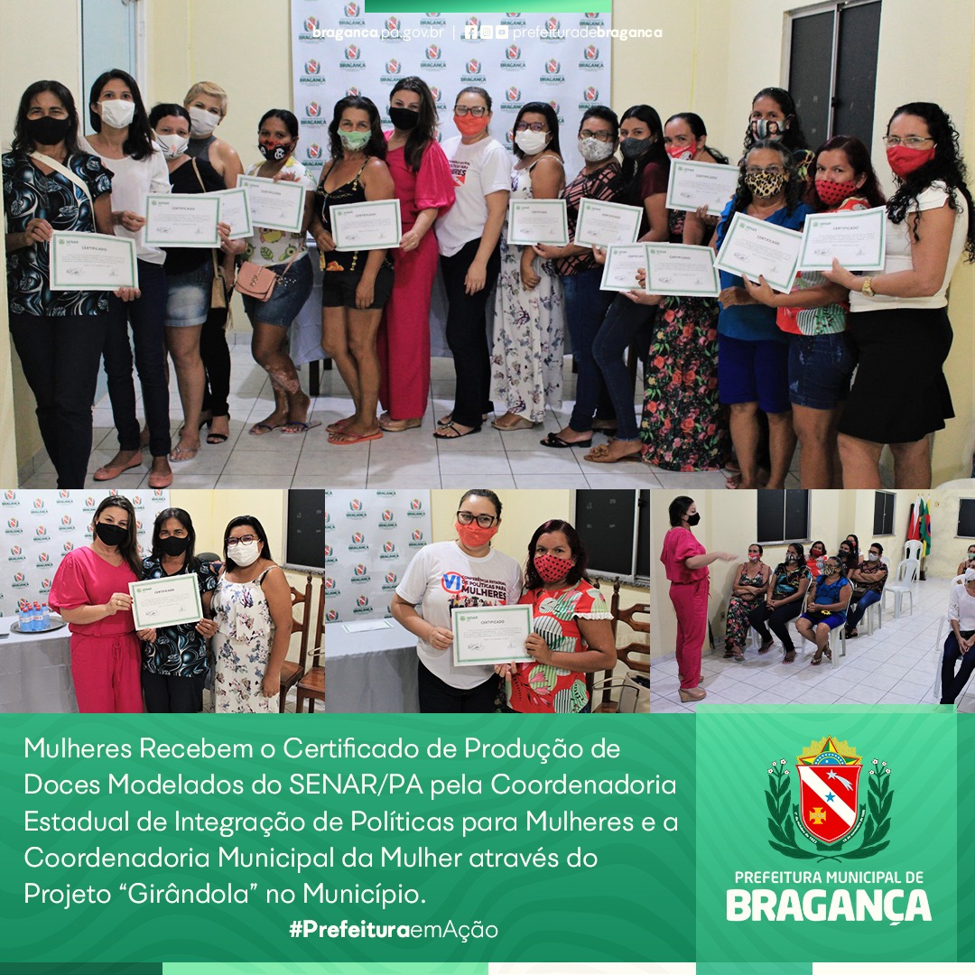 CERTIFICADO DE PRODUÇÃO DE DOCES MODELADOS DO SENAR/PA.