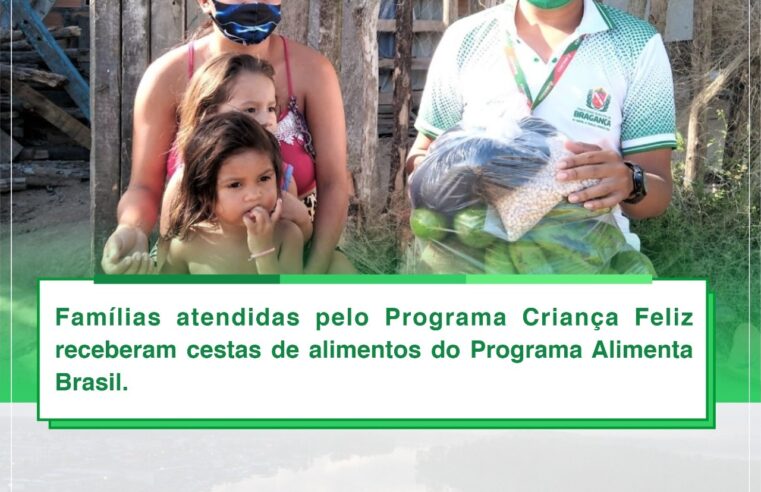 FAMÍLIAS RECEBEM CESTAS DE ALIMENTOS DO PROGRAMA ALIMENTA BRASIL.