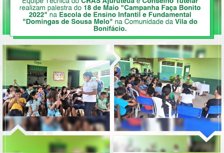 PALESTRA DO 18 DE MAIO NA COMUNIDADE DA VILA DO BONIFÁCIO.