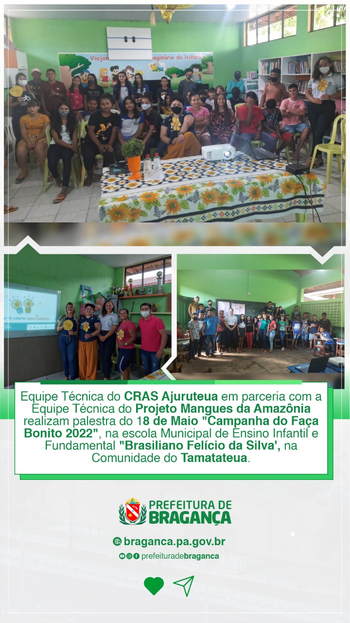 PALESTRA DO 18 DE MAIO NA ESCOLA BRASILIANO FELÍCIO DA SILVA.