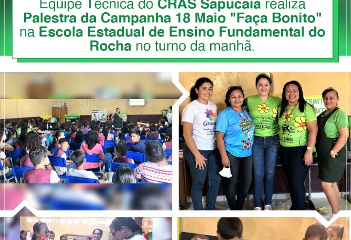 PALESTRA DA CAMPANHA 18 MAIA NA ESCOLA ESTADUAL DE ENSINO FUNDAMENTAL DO ROCHA.