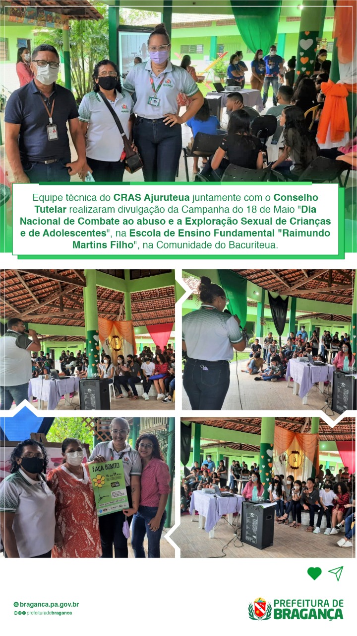 DIVULGAÇÃO DA CAMPANHA DO 18 DE MAIO NA COMUNIDADE DO BACURITEUA.
