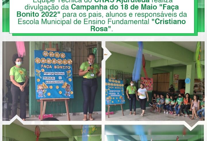 DIVULGAÇÃO DA CAMPANHA DO 18 DE MAIO NA ESCOLA CRISTIANO ROSA.