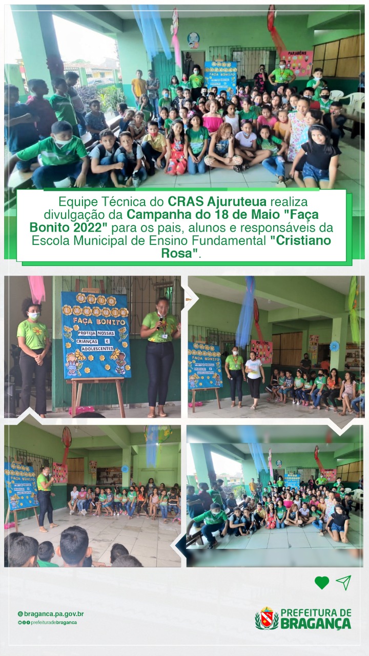 DIVULGAÇÃO DA CAMPANHA DO 18 DE MAIO NA ESCOLA CRISTIANO ROSA.