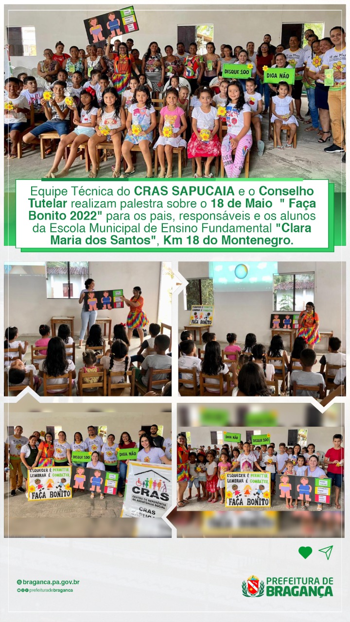 PALESTRA SOBRE O 18 DE MAIO FAÇA BONITO 2022.