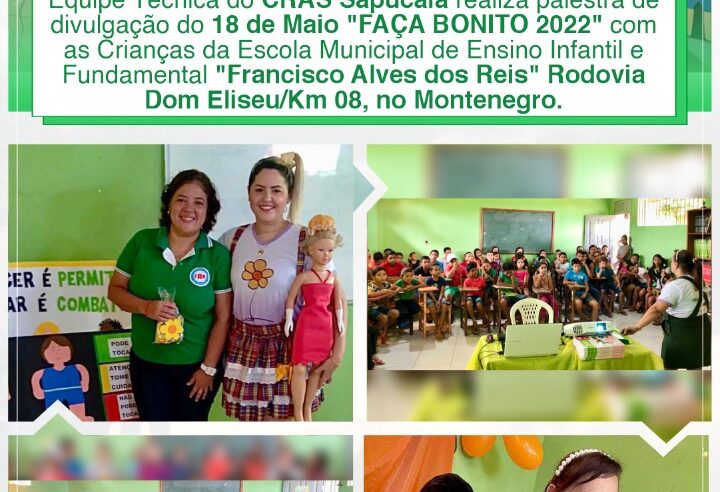PALESTRA DE DIVULGAÇÃO DO 18 DE MAIO NA ESCOLA MUNICIPAL FRANCISCO ALVES DOS REIS NO MONTENEGRO.