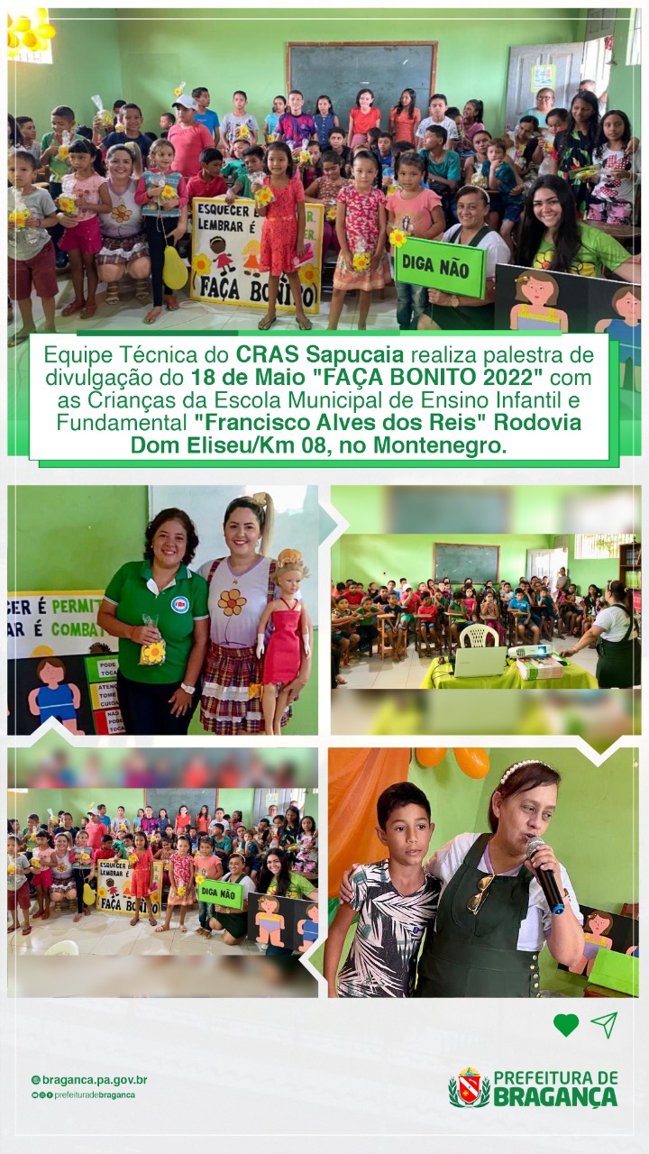 PALESTRA DE DIVULGAÇÃO DO 18 DE MAIO NA ESCOLA MUNICIPAL FRANCISCO ALVES DOS REIS NO MONTENEGRO.