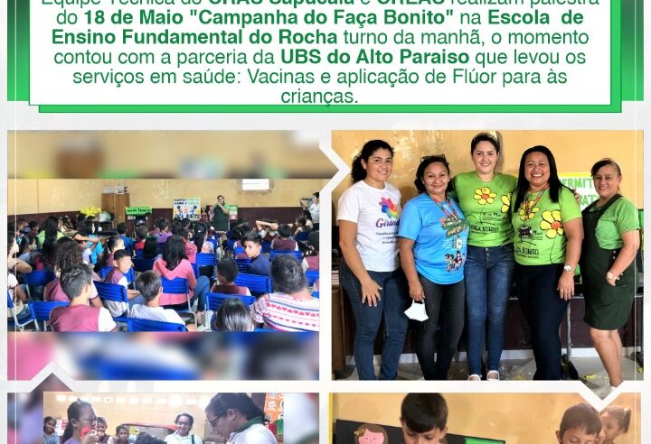 PALESTRA DO 18 DE MAIO COM A PARCERIA DA UBS DO ALTO PARAÍSO.