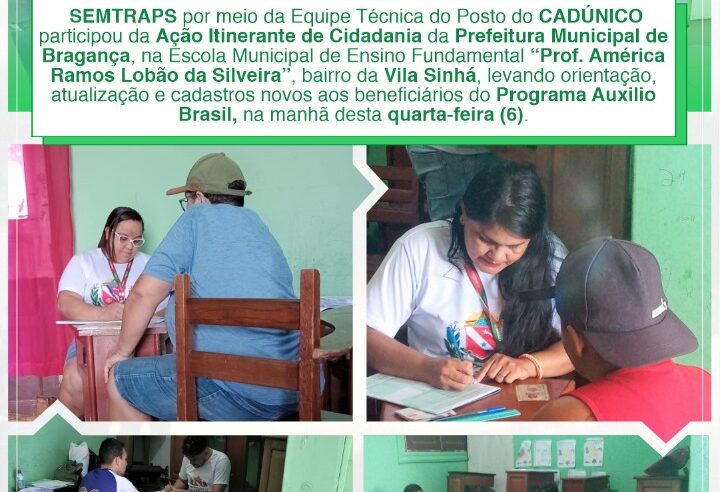 AÇÃO ITINERANTE DE CIDADANIA NA ESCOLA MUNICIPAL PROF. AMÉRICA RAMOS LOBÃO DA SILVEIRA.