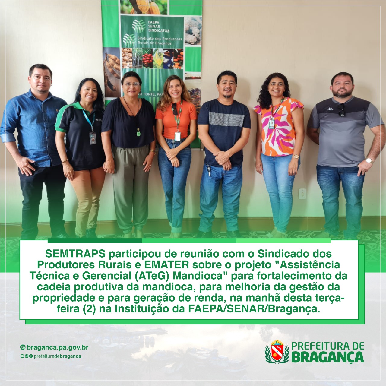 REUNIÃO SOBRE O PROJETO ASSISTÊNCIA TÉCNICA E GERENCIAL DA MANDIOCA.