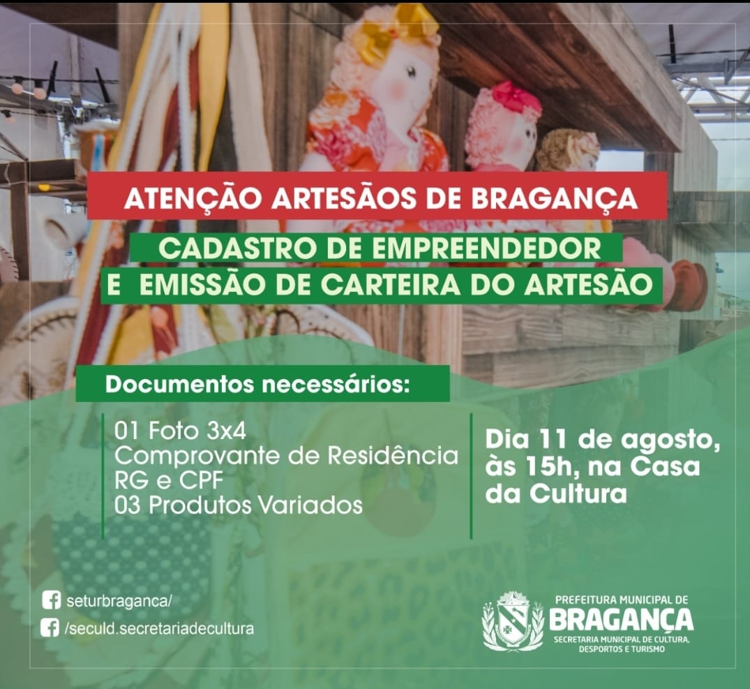 CADASTRO DE EMPREENDEDOR E EMISSÃO DE CARTEIRA DE ARTESÃO