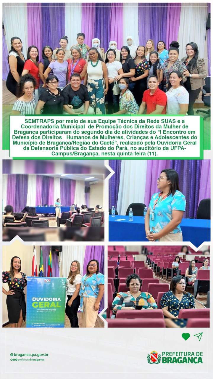 SEGUNDO DIA DE ATIVIDADES DO I ENCONTRO EM DEFESA DOS DIREITOS HUMANOS DE MULHERES, CRINÇAS E ADOLESCENTE.