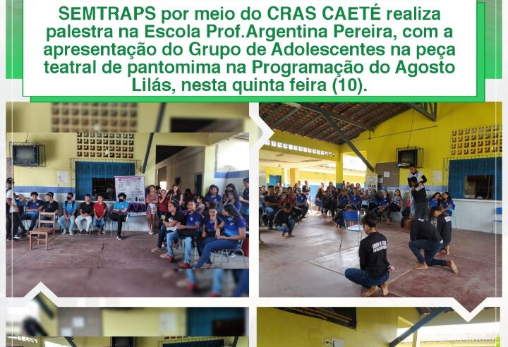 PALESTRA NA ESCOLA PROF. ARGENTINA PEREIRA.