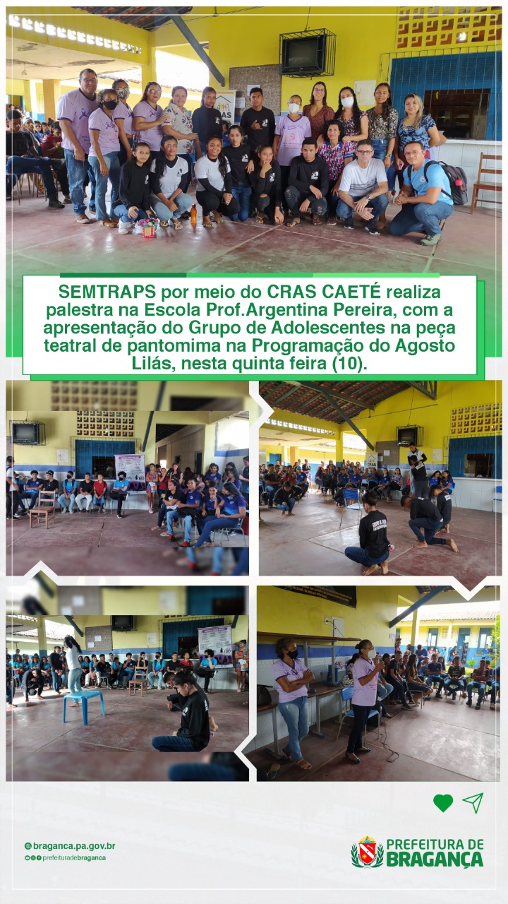 PALESTRA NA ESCOLA PROF. ARGENTINA PEREIRA.