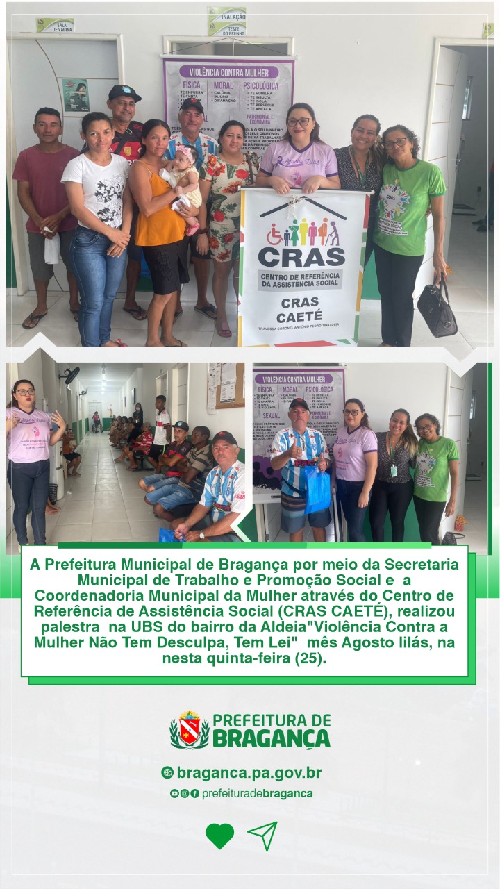 PALESTRA NA UBS DO BAIRRO DA ALDEIA.