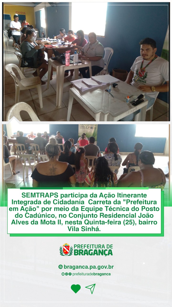 AÇÃO ITINERANTE DE CIDADANIA CARRETA DA PREFEITURA EM AÇÃO