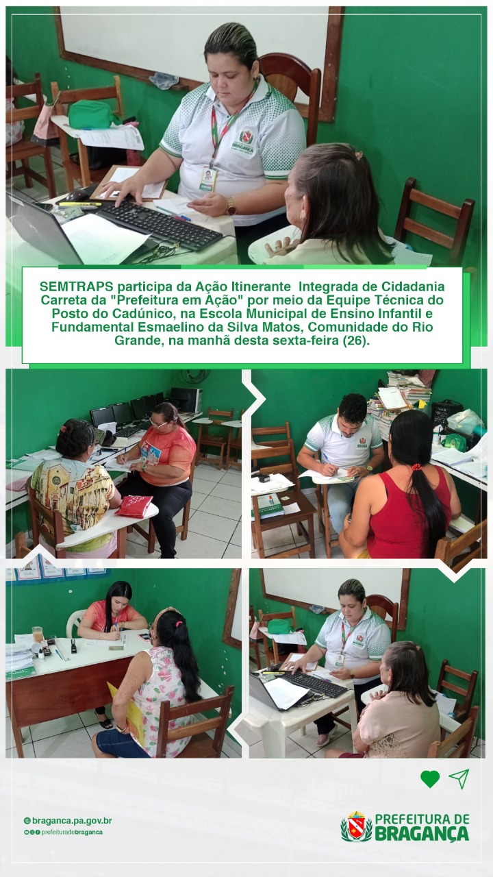 AÇÃO ITINERANTE INTEGRADA DE CIDADANIA CARRETA DA PREFEITURA EM AÇÃO.