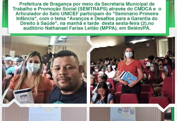 SEMINÁRIO PRIMEIRA INFÂNCIA, NO AUDITÓRIO NATHANAEL FARIAS LEITÃO (MPPA), EM BELÉM/PA.