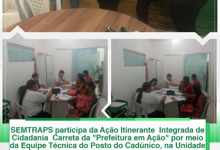 AÇÃO ITINERANTE INTEGRADA DE CIDADANIA NA UNIDADE BÁSICA DE SAÚDE DA COMUNIDADE DO MOCAJUBA.