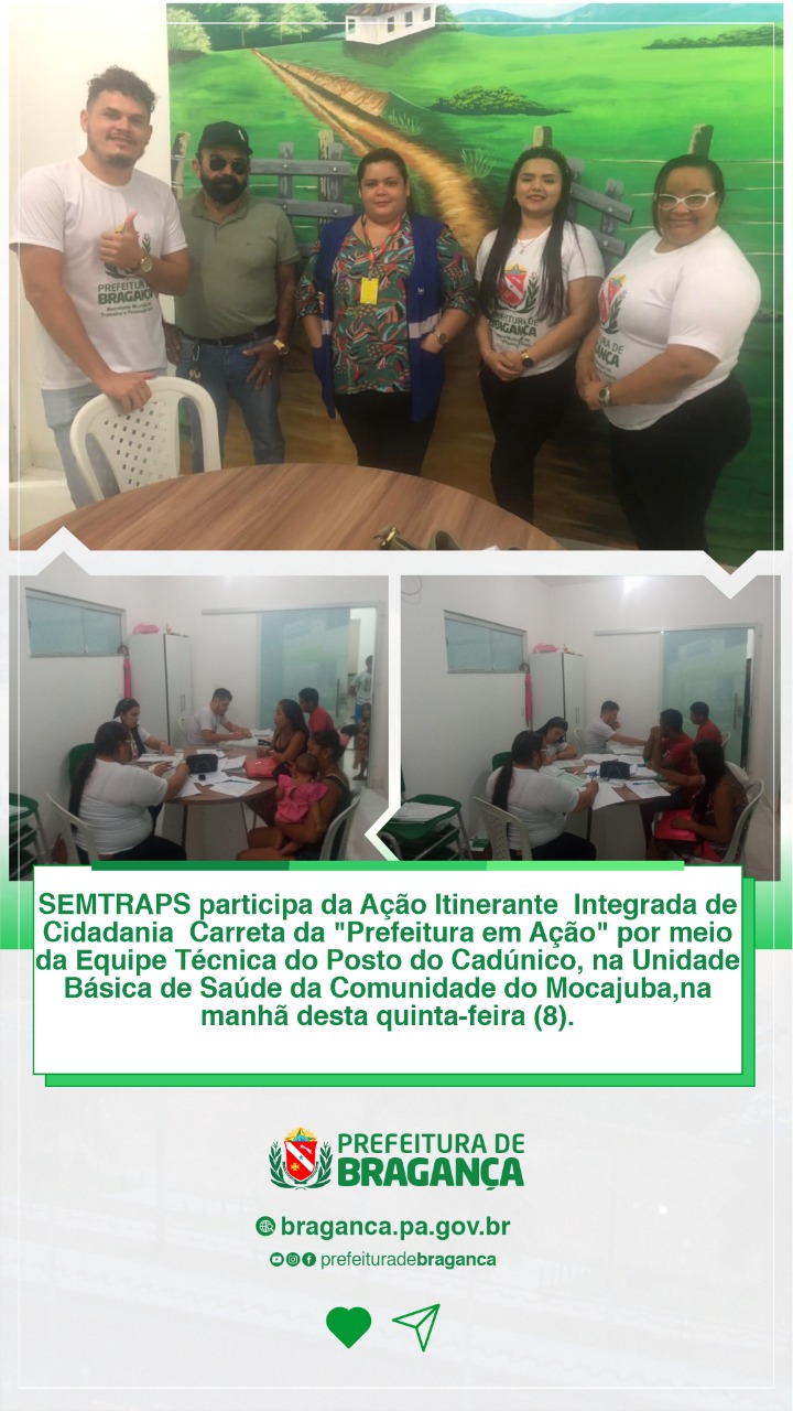 AÇÃO ITINERANTE INTEGRADA DE CIDADANIA NA UNIDADE BÁSICA DE SAÚDE DA COMUNIDADE DO MOCAJUBA.