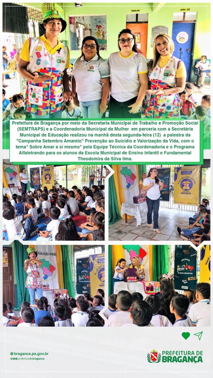 PALESTRA DA CAMPANHA SETEMBRO AMARELO NA ESCOLA THEODOMIRA DA SILVA LIMA.