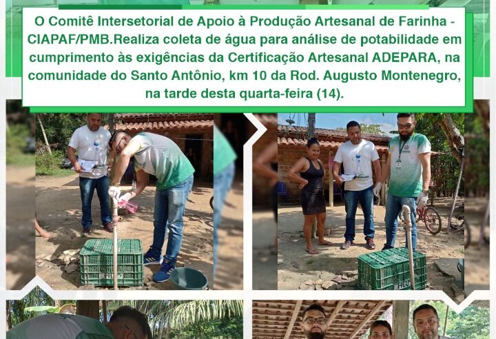 COLETA DE ÁGUA PARA ANÁLISE DE POTABILIDADE NA COMUNIDADE DO SANTO ANTÔNIO.